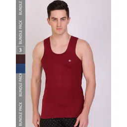 T.T. Men Pack Of 3 Titanic Pure Cotton Undershirt Vests-image-37