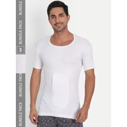 T.T. Pack Of 3 Cotton Interlock Half Sleeve Basic Vest with Pocket-picture-39