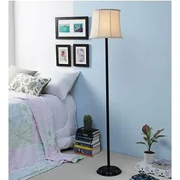 tu casa Off White Cotton Shade with Black Metal-Iron Base Floor Lamp | Elegant Standing Lamp for Living Room, Bedroom, Office, Home Décor | (Height : 57 Inch/No Blub Included)-picture-32