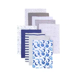 TuddyBuddy Infant Pack Of 10 Moon Printed Burp Towels-picture-45