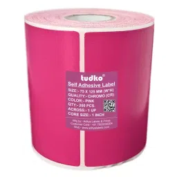 Tudko 75x125 mm 80 GSM 1 UP Self Adhesive Paper Label Pink-image-6