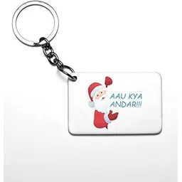 tulip art May I Come In: Funny Designed Key Chain Gift For Secret Santa (Pack of 2)-picture-39