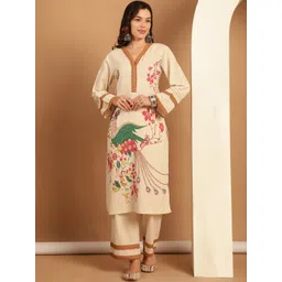 Tulsattva Ethnic Motifs Printed Pure Cotton Kurta with Palazzos-picture-38
