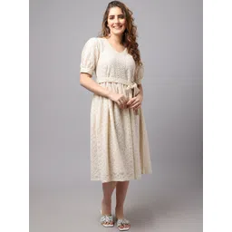 Tulsattva Off White Midi Dress-picture-26