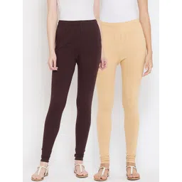 Tulsattva Women Pack Of 2 Solid Churidar-Length Leggings-picture-25