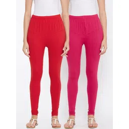 Tulsattva Women Pack Of 2 Solid Churidar-Length Leggings-picture-19