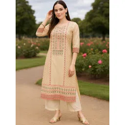 Tulsattva Women Printed Regular Kurta with Palazzos-picture-32