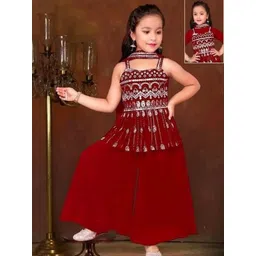 Tulsi Creation Kids-Girls Red Clothing Set-picture-29