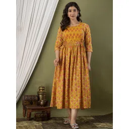 Tulsiram Printed Pure Cotton Round Neck Maternity Dress-picture-18