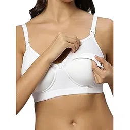 tummy Breastfeeding Nursing Bra for Women | Soft Padded Maternity Feeding Bra with One-Hand Clips, Adjustable Straps, Cotton Wirefree Comfort for Pregnant Moms-picture-18