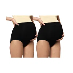 TUMMY Pack Of 2 Bamboo Cotton High Waist Maternity Panties - Black-picture-23