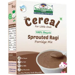tummyfriendly foods Certified USDA Organic Sprouted Ragi Porridge Mix | Made of Organic Sprouted Ragi for Baby| Rich in Calcium, Iron, Fibre & Micro-Nutrients | 200g Cereal image 1
