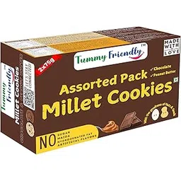 TummyFriendly Foods Millet Cookies - Chocolate Cokies and Peanut Butter. Healthy Millet Biscuits for babies, kids, adults. Ragi Jaggery Biscuits - 2X75 grams-picture-17