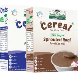 tummyfriendly foods USDA Certified 100% Organic Oats and Organic Sprouted Ragi Porridge Mixes , Made of Organic Oats & Organic Sprouted Ragi for Baby, Rich in Beta-Glucan, Calcium, Iron, Protein, Fibre & Micro-Nutrients ,200g Each, 2 Packs Cereal-picture-10