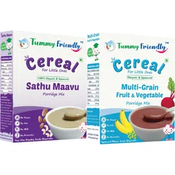 tummyfriendly foods USDA Certified 100% Organic Sathu Maavu, Sprouted Multi Grain Porridge Mixes ,Made of Sprouted Whole Grains, Pulses & Nuts , Rich in Protein & healthy-Fat For Baby Weight Gain , Rich in Calcium, Iron, Fibre & Micro-Nutrients ,200g Each, 2Packs Cereal-picture-22