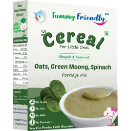 tummyfriendly foods USDA Certified Organic Oats, Green Moong, Spinach Porridge Mix | Organic Baby Food for 8 Months Old | Made of Sprouted Whole Green Moong | Rich in Iron, Protein & Micro-Nutrients | 200g Cereal-picture-21