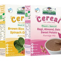 tummyfriendly foods USDA Certified Stage3 Porridge Mixes | Organic Baby Food for 8 Months Old Baby | Ragi, Brown Rice - 2 Packs, 200g Each Cereal-picture-25