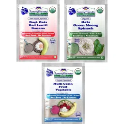tummyfriendly foods USDA Certified Stage3 Porridge Mixes Trial Packs - Ragi, Oats, MultiGrain |Organic Baby Food for 8 Months Old Baby |3 Packs, 50g Each Cereal-picture-27