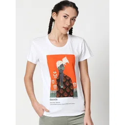 Tuna London Women White Printed Round Neck T-shirt-picture-39