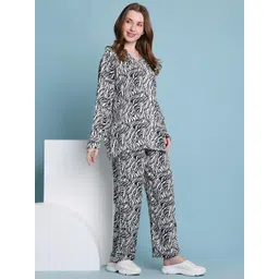 Tuna London Women Zeba Printed Pure Cotton Shirt & Trousers Co-Ord Set-picture-14