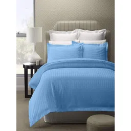 tundwal's Blue Striped Printed Microfiber 210 TC King Bedsheet Sets - 2.23 m x 1.45 m-picture-15