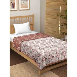 tundwal's Brown & White Floral Printed AC Room 210 GSM Cotton Double Bed Dohar-picture-32