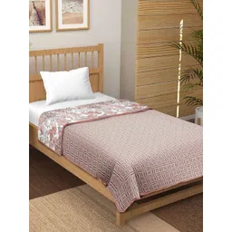 tundwal's Brown & White Floral Printed AC Room 210 GSM Cotton Double Bed Dohar-picture-23