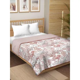 tundwal's Brown & White Floral Printed Reversible Cotton AC Room 210 GSM Single Bed Dohar-picture-14