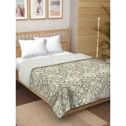 tundwal's Green & White Floral AC Room Cotton 210 GSM Double Bed Dohar-picture-13
