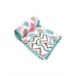 tundwal's Green & White Floral Printed Reversible Cotton AC Room 210 GSM Single Bed Dohar-picture-40