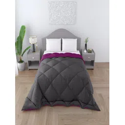 tundwal's Grey & Purple Heavy Winter Reversible Double Bed Comforter-picture-25
