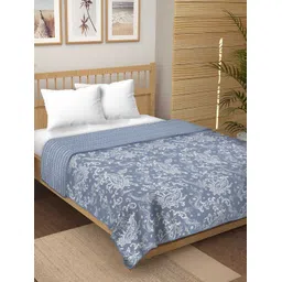 tundwal's Grey & White Floral AC Room Cotton 210 GSM Double Bed Dohar-picture-16