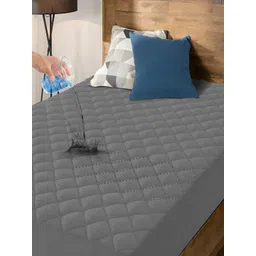 tundwal's Grey Polycotton Water Resistant Mattress Protector-picture-40