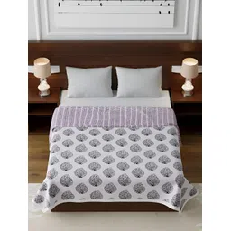 tundwal's Purple & White Floral AC Room 210 GSM Single Bed Dohar-picture-25