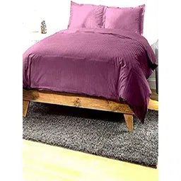 tundwal's Purple Striped Printed Microfiber 210 TC King Bedsheet Sets - 2.23 m x 1.45 m-picture-20
