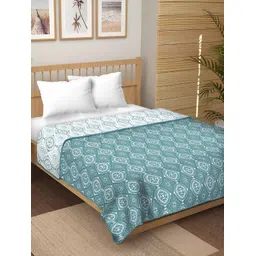 tundwal's White & Blue Floral AC Room Cotton 210 GSM Single Bed Dohar-picture-10