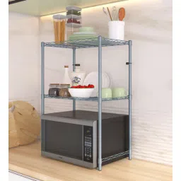Denham 2 Shelf Metal Kitchen Racks Silver Colour by Tunehome-picture-10