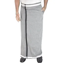 tuni mani Kerala Style Men's Cotton Welcro Pocket Dhoti, Vesti/adjustable for all size (Single Dhoti)-picture-15