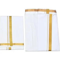 tuni mani Men's Cotton Welcro Dhoti/Pocket Vesti/Zari Border/White/adjustable for all size-picture-21