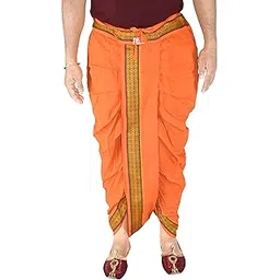 tuni mani Men's Traditional Readymade Cotton Dhoti Pant with Pocket, Rope Tie, Adjustable Free Size (28"-46")-picture-22