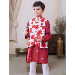 Tura Turi Boys Red Kurta Sets-picture-30