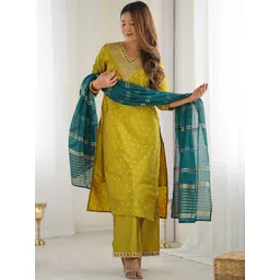 TURITY Women Ethnic Motifs Printed Regular Kurta with Trousers & With Dupatta-picture-30