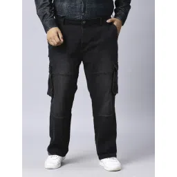 Turning Blue Black Relaxed Fit Cargo Jeans-picture-24