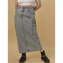 Turning Blue Grey Maxi Skirt-picture-10
