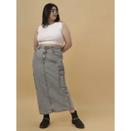 Turning Blue Grey Maxi Skirt image 5