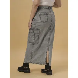 Turning Blue Grey Maxi Skirt image 2