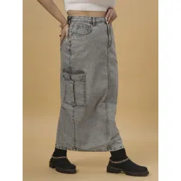 Turning Blue Grey Maxi Skirt image 4