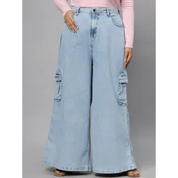 Turning Blue Women Plus Size Extra Wide Cargo Jeans-picture-27