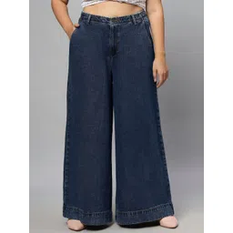 Turning Blue Women Plus Size Extra Wide Folded Hem Jeans-picture-26