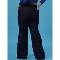 Turning Blue Women Plus Size Flared Leg Cargo Jeans image 5